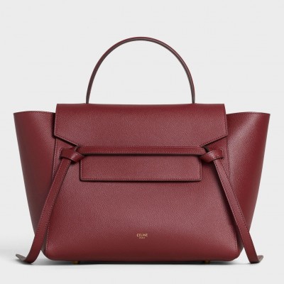 Celine Belt Mini Bag In Bordeaux Grained Calfskin CSBS8005