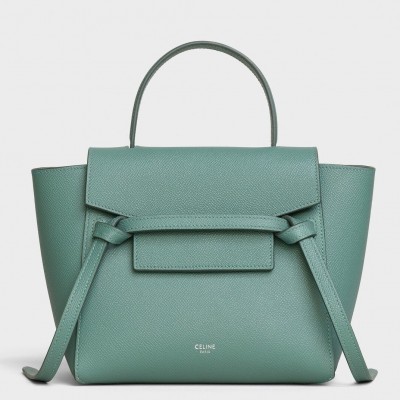 Celine Belt Nano Bag In Celadon Grained Calfskin CSBS8003