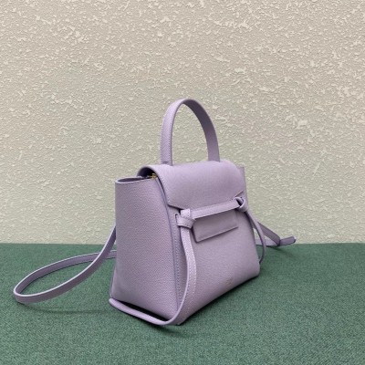 Celine Belt Nano Bag In Lilas Grained Calfskin CSBS8023