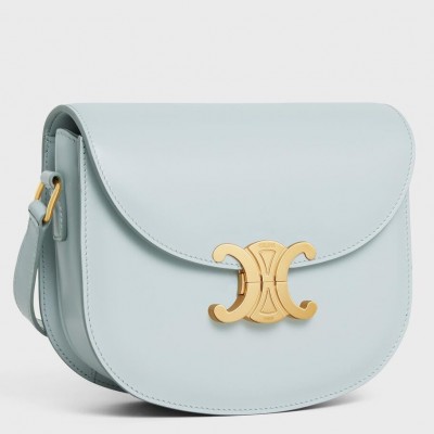 Celine Besace Clea Bag in Light Blue Shiny Calfskin CSBS8038