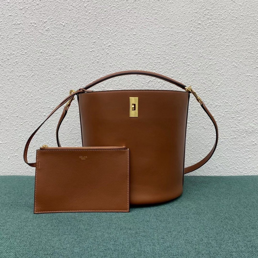 Celine Bucket 16 Bag In Brown Smooth Calfskin