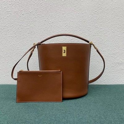 Celine Bucket 16 Bag In Brown Smooth Calfskin CSBS8011