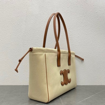 Celine Cabas Drawstring Cuir Triomphe Bag in Canvas CSBS8009