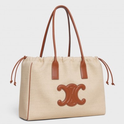 Celine Cabas Drawstring Cuir Triomphe Bag in Canvas CSBS8009