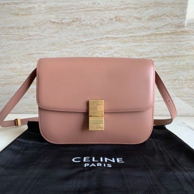 Celine Classic Box Medium Bag In Antique Rose Box Calfskin CSBS8019