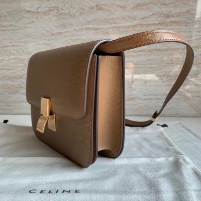 Celine Classic Box Medium Bag In Camel Liege Calfskin CSBS8037