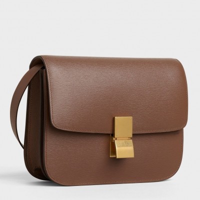 Celine Classic Box Medium Bag In Camel Liege Calfskin CSBS8037