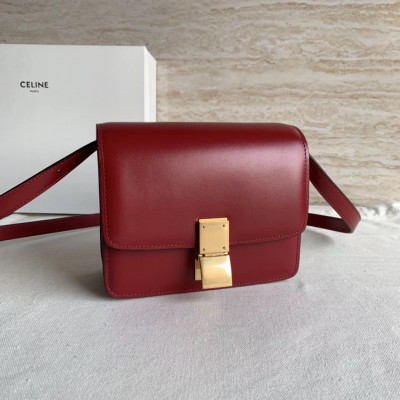 Celine Classic Box Small Bag In Red Box Calfskin CSBS8072