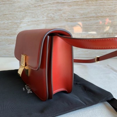 Celine Classic Box Teen Bag In Red Box Calfskin CSBS8053