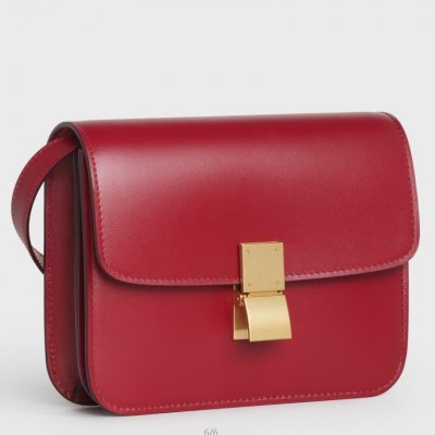 Celine Classic Box Teen Bag In Red Box Calfskin CSBS8053