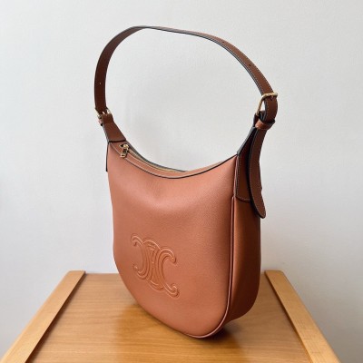 Celine Heloise Cuir Triomphe Bag in Brown Calfskin CSBS8095