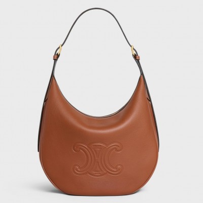 Celine Heloise Cuir Triomphe Bag in Brown Calfskin CSBS8095