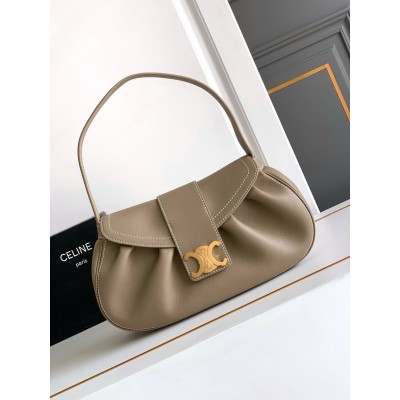 Celine Medium Polly Bag in Brown Sepia Calfskin CSBS8092