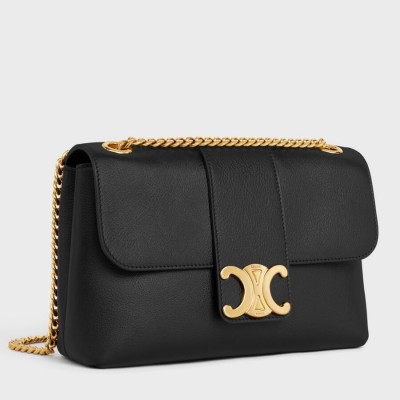 Celine Medium Victoire Bag in Black Calfskin CSBS8057