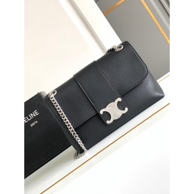 Celine Medium Victoire Bag in Noir Calfskin CSBS8069