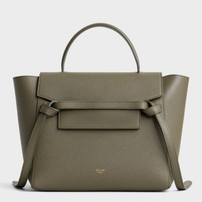 Celine Micro Belt Bag In Army Green Grained Calfskin CSBS8080