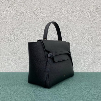 Celine Micro Belt Bag In Black Grained Calfskin CSBS8084