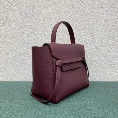 Celine Micro Belt Bag In Bordeaux Grained Calfskin CSBS8090