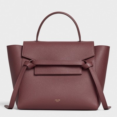 Celine Micro Belt Bag In Bordeaux Grained Calfskin CSBS8090