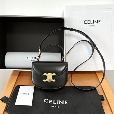 Celine Mini Besace Clea Bag in Black Calfskin CSBS8140