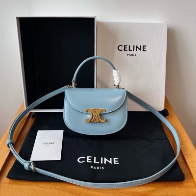 Celine Mini Besace Clea Bag in Pale Blue Calfskin CSBS8105