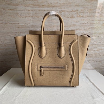 Celine Mini Luggage Tote Bag In Dune Drummed Calfskin CSBS8120