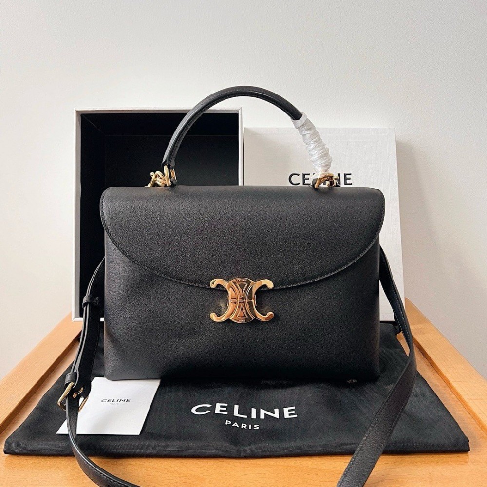 Celine Nino Medium Bag in Black Calfskin