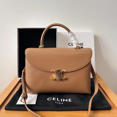 Celine Nino Medium Bag in Brown Calfskin CSBS8136