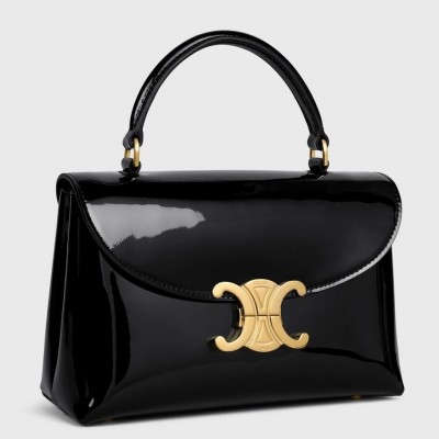 Celine Nino Teen Bag in Black Patent Calfskin CSBS8107