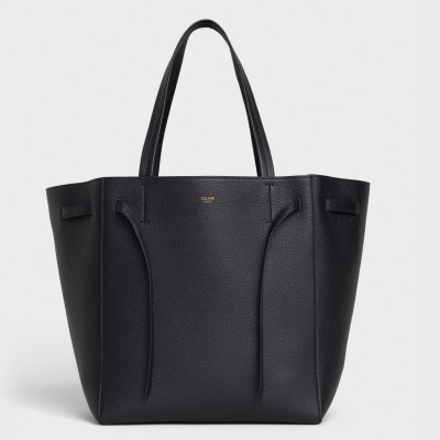 Celine Small Cabas Phantom Bag In Black Grained Calfskin CSBS8151