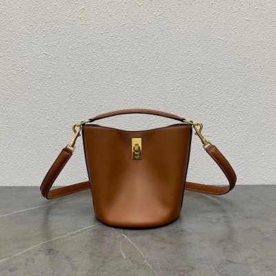 Celine Teen Bucket 16 Bag In Brown Calfskin CSBS8164