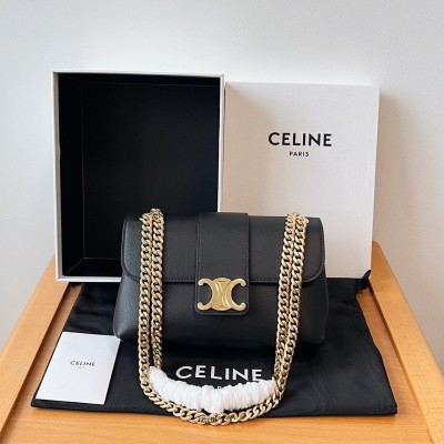 Celine Teen Victoire Bag in Black Calfskin CSBS8166