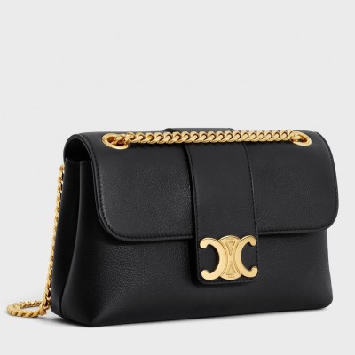 Celine Teen Victoire Bag in Black Calfskin CSBS8166